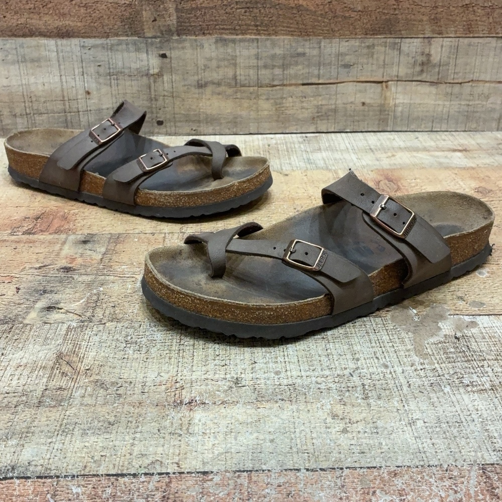 Birkenstock Mayari Sandals Womens Size 9 N40 Brown Leather Strappy Comfort Shoes